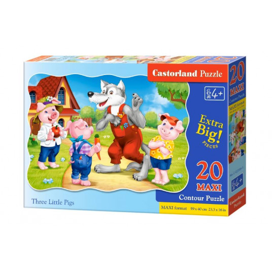 Dėlionė Castorland Three Little Pigs, 20 dalių