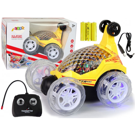Nuotoliniu būdu valdomas automobilis, geltonas