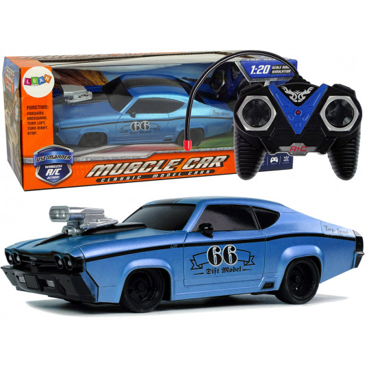  Nuotoliniu būdu valdomas sportinis automobilis Mustang GT 66, 1:20, mėlynas 