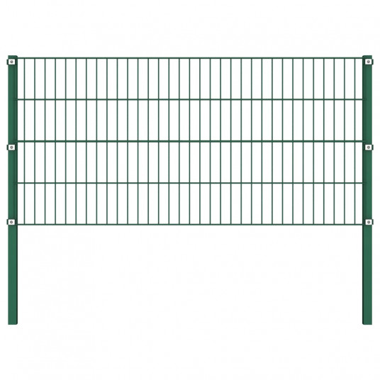  Tvoros segmentai su stulpais, žalios spalvos, 1,7x0,8m, geležis 