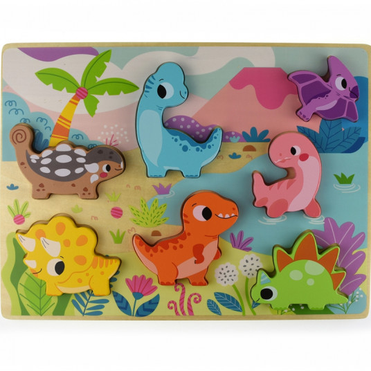 Tooky Toy medinė dėlionė, dinozaurai