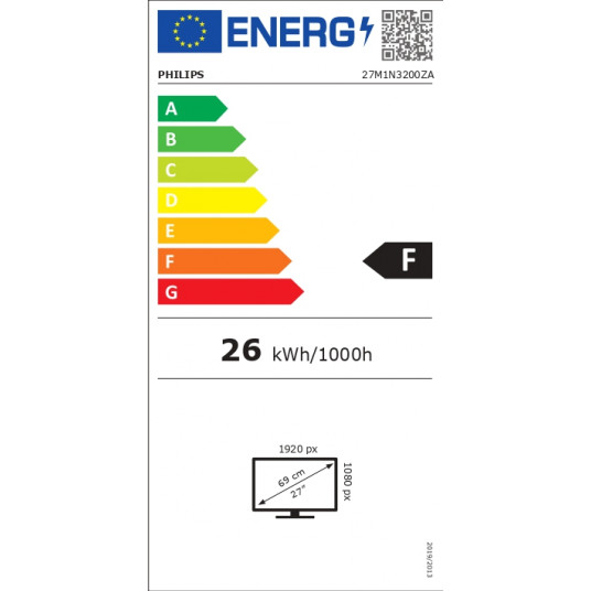  Philips Monitor 	27M1N3200ZA/00 27 ", IPS, FHD, 1920 x 1080, 16:9, 4 ms, 250 cd/m², Black, Audio, 165 Hz, HDMI ports quantity 2 