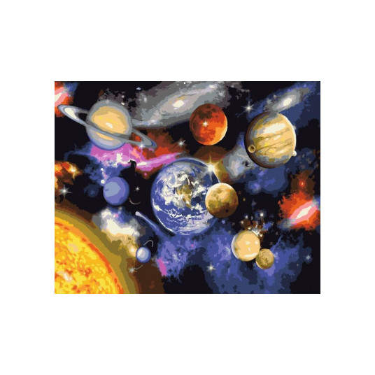 Tapyba pagal skaičius, Planetos, 40x50 cm