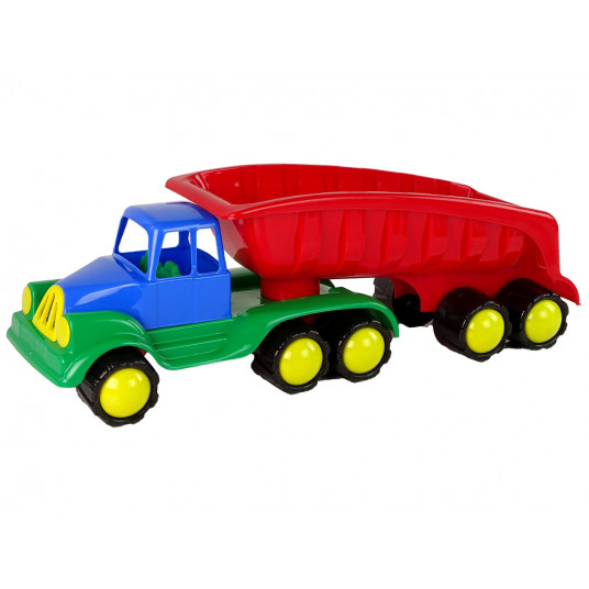 Didelis automobilis su priekaba, raudonas, 45 cm
