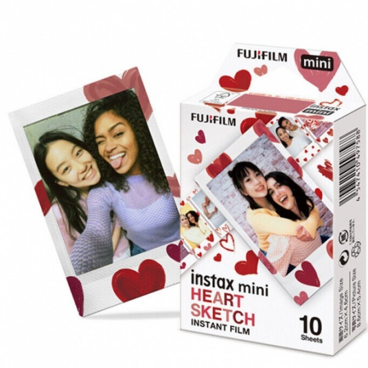  Foto Plokštelės Fujifilm Instax mini Heart Sketch 10vnt 