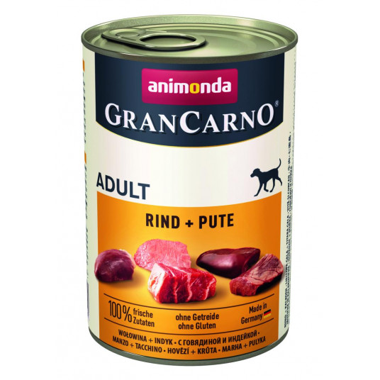  GRANCARNO Adult Konservuotas pašaras šunims su jautiena ir kalakutiena 400 g 