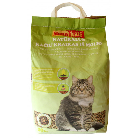  Natūralus kačių kraikas iš molio 10 kg 
