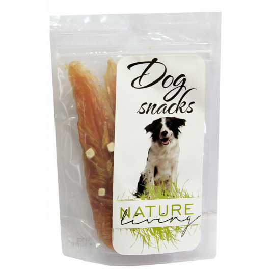 Skanėstas šunims NATURE LIVING džiovinti vištienos gabaliukai su sūriu 75g 75 g 