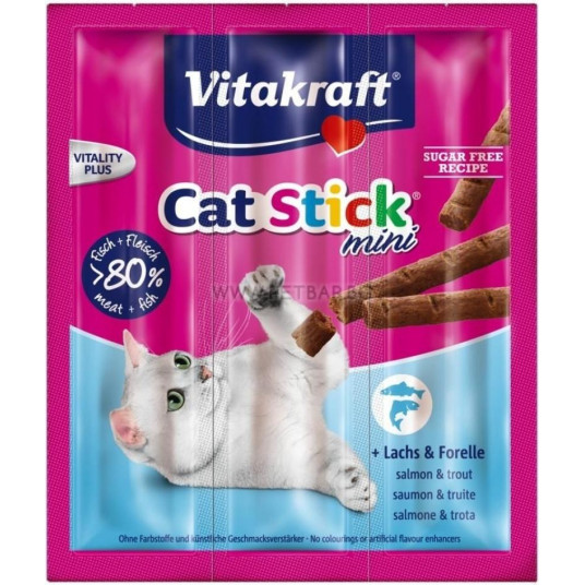  Cat-stick mini kačių skanėstai su lašiša ir upėtakiu 3 vnt. 