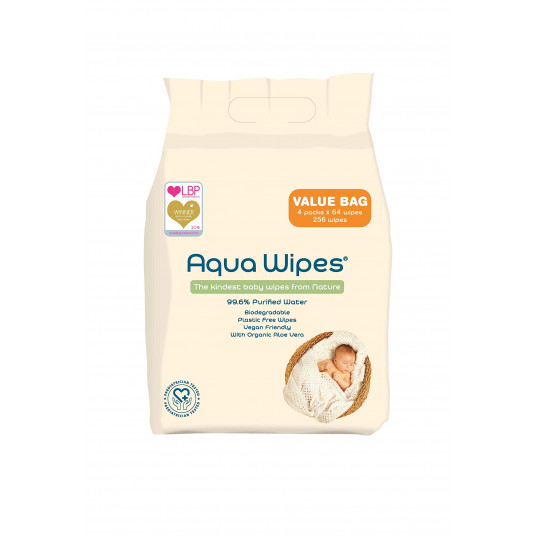  AQUA WIPES drėgnos servetėlės 4x64 vnt. AQW64F4B 