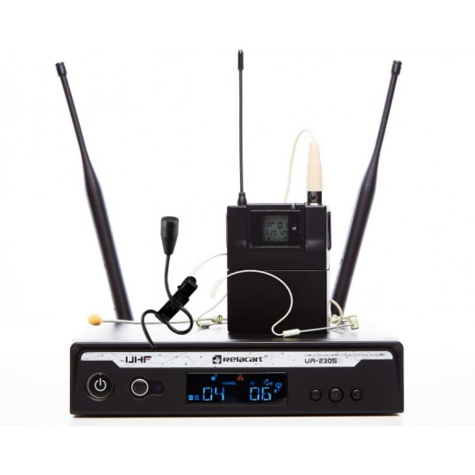  Relacart UR-230S MT - viengubas belaidžio ryšio rinkinys su galvos ir lavalier mikrofonu 