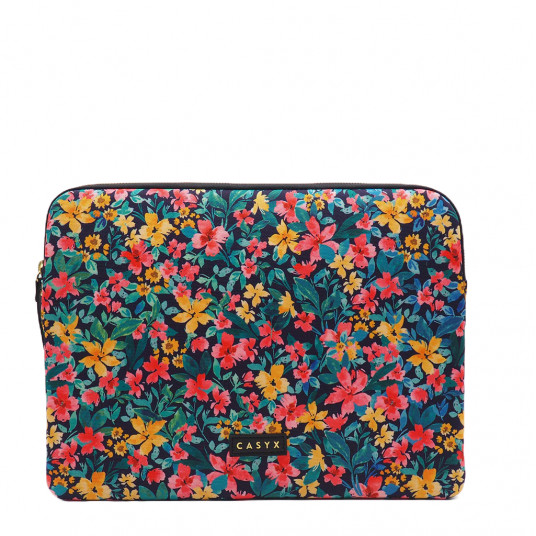  Casyx for MacBook SLVS-000023 Fits up to size 13 ”/14 ", Sleeve, Canvas Flowers Dark, Waterproof 