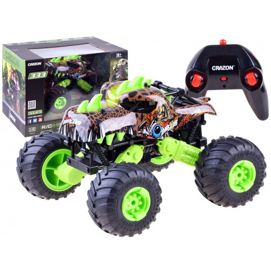 Nuotoliniu būdu valdomas sunkvežimis „Monster DINO 4x4", žalias