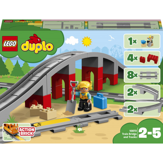 LEGO® 10872 DUPLO Town Traukinių tiltas ir bėgiai