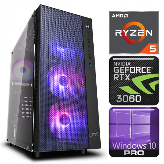  INTOP Ryzen 5 3600 32GB 480SSD M.2 NVME+2TB RTX3060 12GB WIN10Pro 