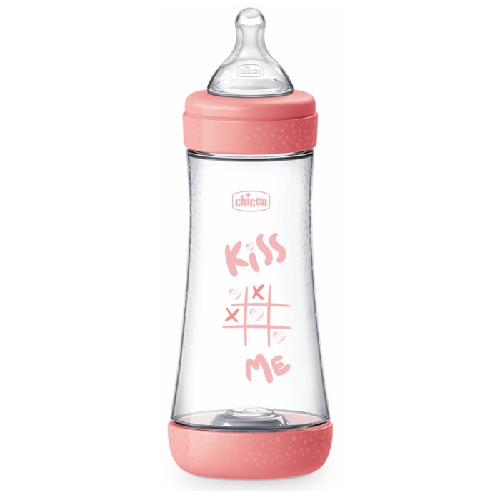 Chicco Baby Bottle Perfect5 4Chicco Baby Bottle Perfect 4M+ buteliukas kūdikiams 300ml Silicone Pink