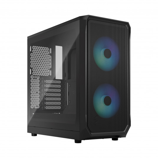 Fractal Design Focus 2 RGB Black TG Clear Tint, Midi Tower, Maitinimo šaltinis Nr