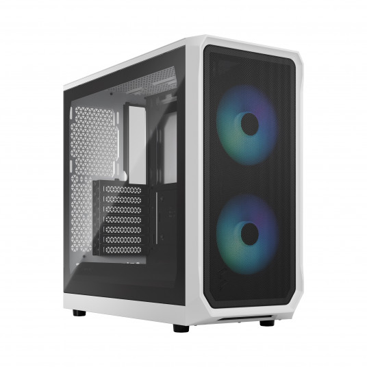 Fractal Design Focus 2 RGB White TG Clear Tint, Midi Tower, Maitinimo šaltinis Nr
