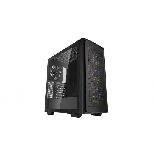 Deepcool MID TOWER CASE CK560 šoninis langas, juodas, vidurinis bokštas, maitinimo šaltinis nėra