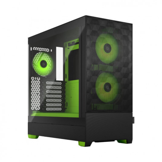 Fractal Design Pop Air RGB Green Core TG Clear Tint, ATX, mATX, Mini ITX, Maitinimo šaltinis nėra