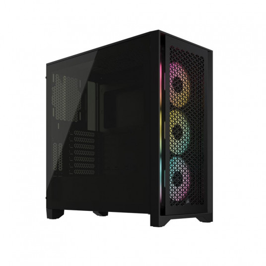  Corsair Tempered Glass PC Case iCUE 4000D RGB AIRFLOW Side window, Black,  Mid-Tower, Power supply included No 