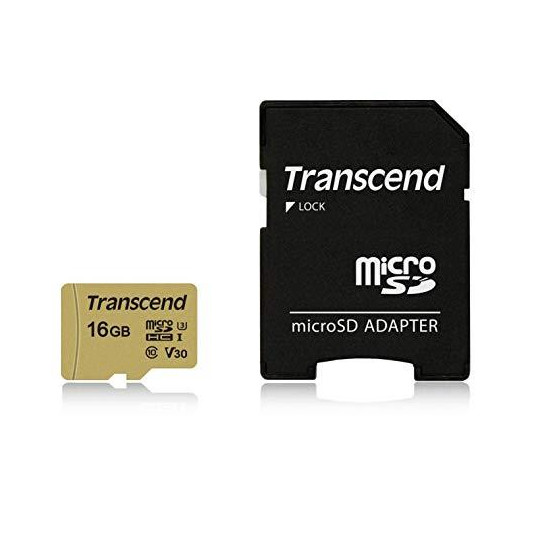 MEMORY MICRO SDHC 16GB W/ADAPT/UHS-I TS16GUSD500S TRANSCEND