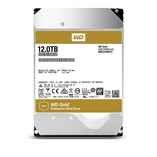 HDD|Vakarų skaitmeninis|Auksinis|12TB|SATA 3,0|256 MB|7200 aps./min.|3,5"|WD121KRYZ