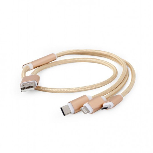 CABLE USB CHARGING 3IN1 1M/GOLD CC-USB2-AM31-1M-G GEMBIRD