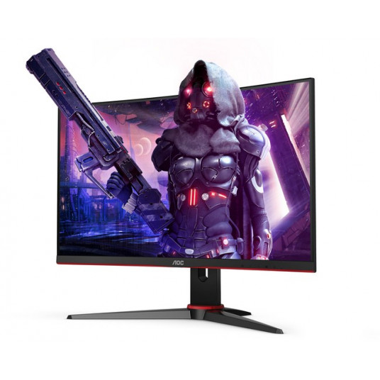 Monitorius AOC C24G2AE/BK, 24" FullHD, IPS, 1ms, 165Hz, 250 cd/m², juoda/raudona