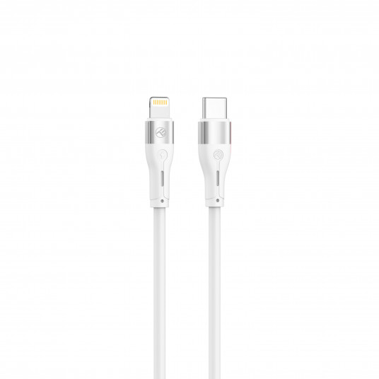 Tellur Silicone Type-C to Lightning cable PD30W 1m white