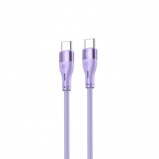 Tellur Silicone Type-C–C Type-C kabelis PD60W 1m purpurinis
