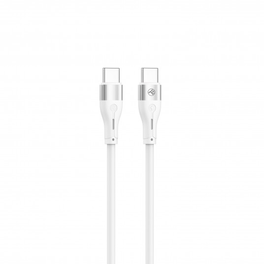 Tellur Silicone Type-C–C Type-C kabelis PD60W 1m baltas