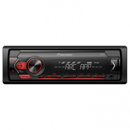 Automobilinė stereo Pioneer, be mechaninė, USB, raudoni numeriai