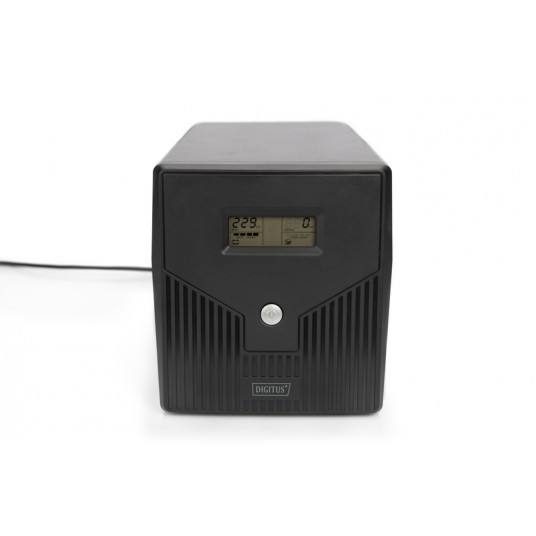 Digitus Line-Interactive UPS DN-170074, 1000VA, 600W, 2x 12V/7Ah battery, 4x CEE 7/7 outlet, 2x RJ45, 1x USB 2.0 type B, 1x RS232, LCD, Simulated Sine Wave, 338x150x162mm, 7.8kg
