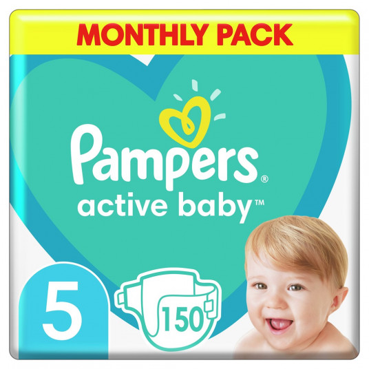 Pampers Active-Baby mėnesinė dėžutė 150 vnt.