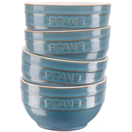 4 apvalių dubenėlių rinkinys STAUB 40508-151-0 - antikvarinis turkis 12 cm