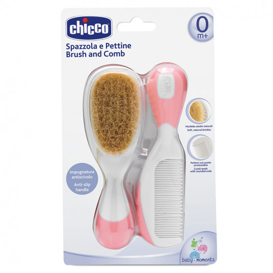 CHICCO šukos ir šepetys Pink 0m+