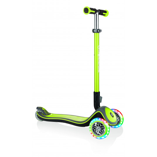 GLOBBER paspirtukas Elite Deluxe Lights žalias, 444-406