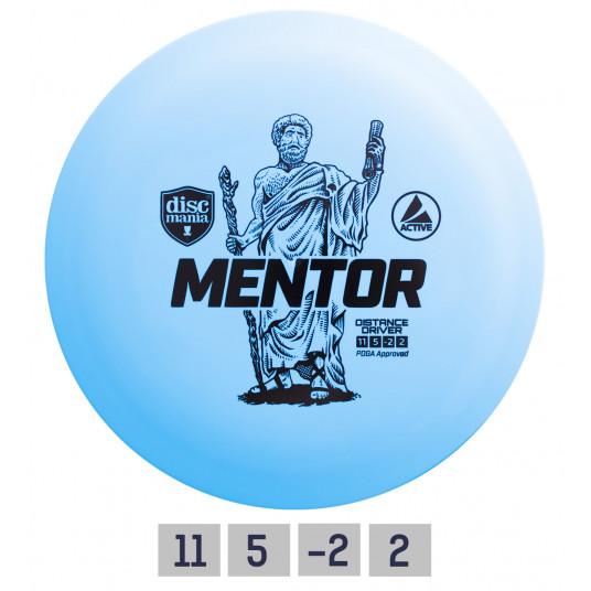 Diskgolfo diskas Distance Driver MENTOR Active Light Blue