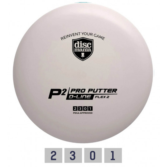 Diskgolfo diskas Putter D-LINE P2 FLEX 2 White