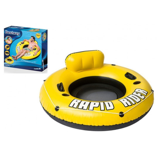Bestway pripučiamas plaukimo plaustas 135 cm, geltonas