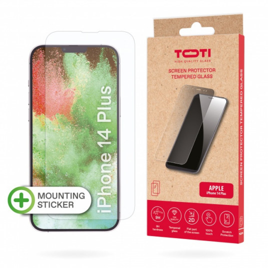  Apsauginis Stiklas TEMPERED glass 2D screen protect iPhone 14 Plus Transparent 