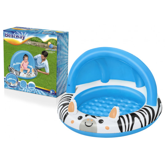 Bestway pripučiamas baseinas su stogeliu Zebrai, 97x66 cm
