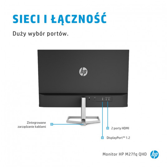  HP M27fq 68,6 cm (27") 2560 x 1440 pikseliai Quad HD LED Sidabras 