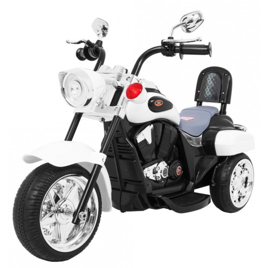 Elektrinis triratis motociklas NightBike Chopper, baltas