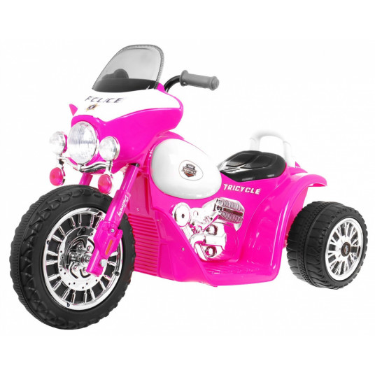 Elektrinis triratis motociklas Chopper, rožinis