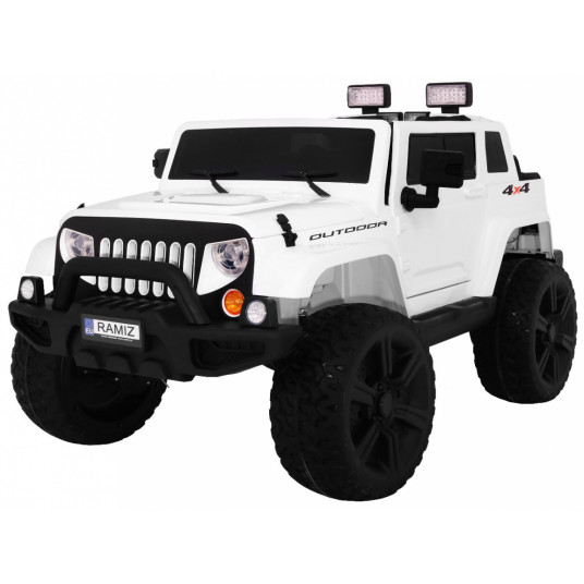 Elektromobilis Jeep 4x4, baltas