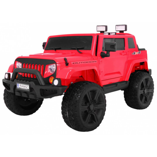 Elektromobilis Jeep 4x4, raudonas
