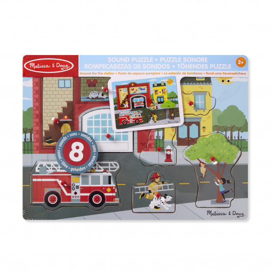 MELISSA & DOUG Dėlionė su garsais „Ugniagesiai“