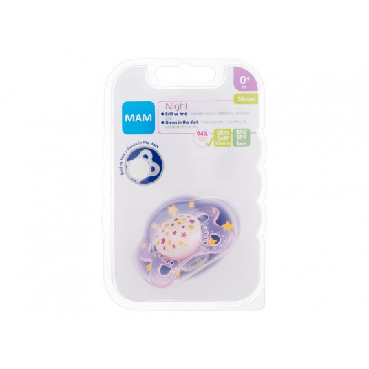 Soother MAM Night Silicone Pacifier 0m+ Stars, 1pc